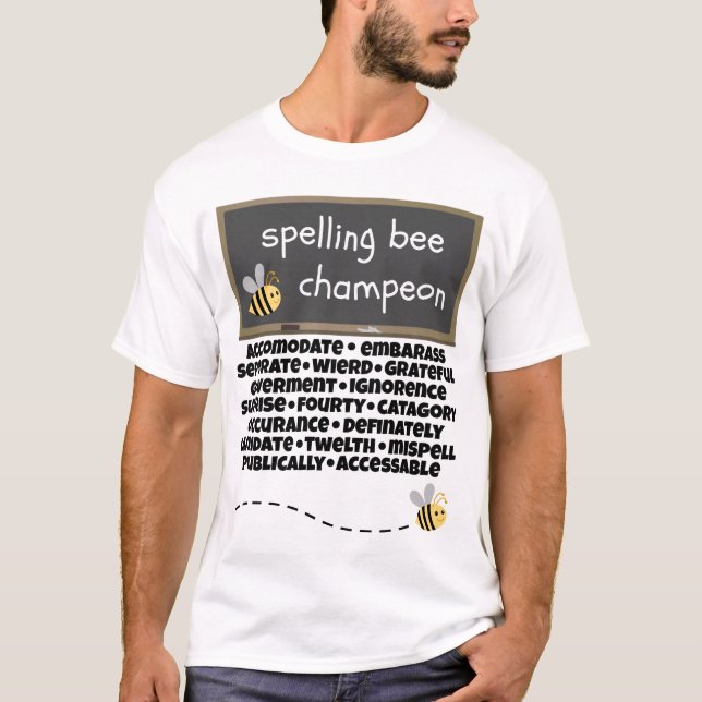 T-shirt Mots mal épelés par Champeon de concours (Devant)