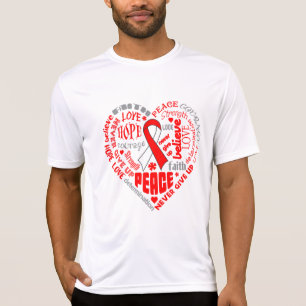 T-shirt Mots oraux de coeur de conscience de Cancer