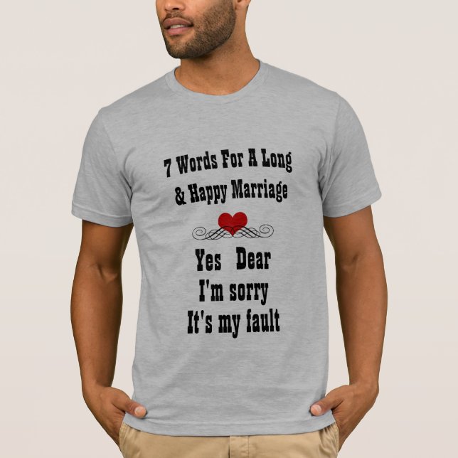 T-shirt Mots pour un mariage long et heureux (Devant)