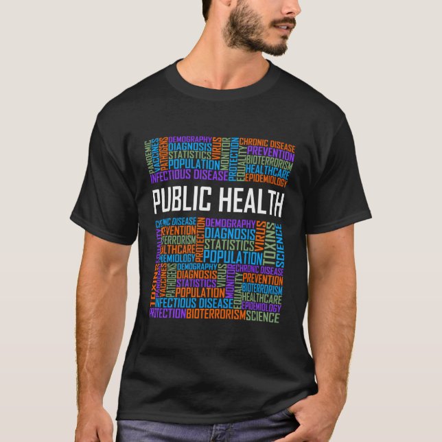 T-shirt Mots Santé publique Travailleur de santé Épidemiol (Devant)