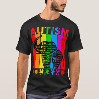 T-shirt Mots sensibilisation sur l'autisme Typographie élé