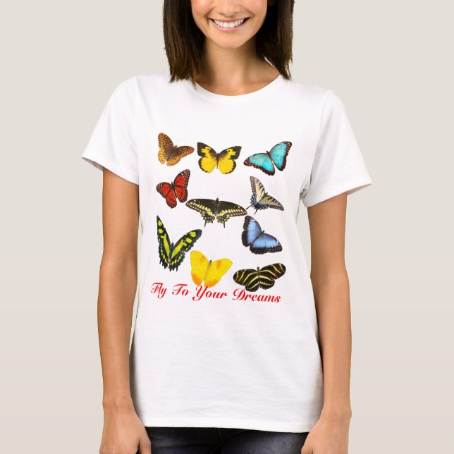 T-shirt Mouche à vos papillons de rêves (Devant)