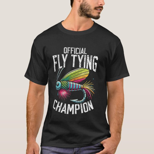 T-shirt Mouche drôle de pêche à la truite au lancer de fly (Devant)