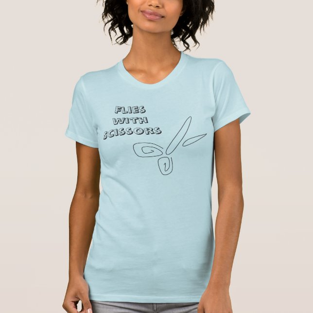 T-shirt Mouches avec des ciseaux (Devant)