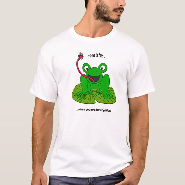 T-shirt Mouches de capture de dessin de grenouille (Devant)