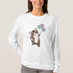 T-shirt Mouches De Chat Avec Ballons Pour Descendre Des Ch