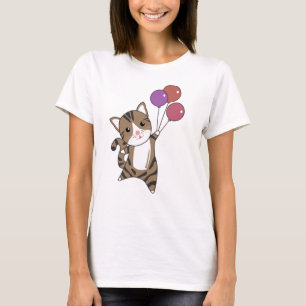 T-shirt Mouches De Chat Avec Ballons Pour Descendre Des Ch