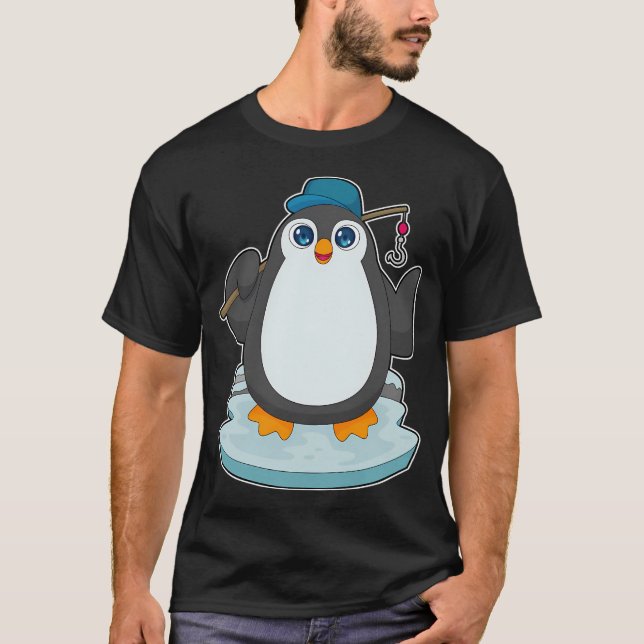 T-shirt Mouette à la pêche avec canne à pêche (Devant)