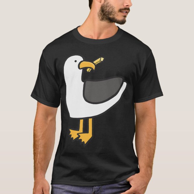 T-shirt Mouette a volé votre chip (Devant)