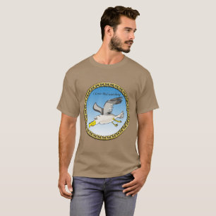 T-shirt Mouette caricaturale volant au-dessus de la tête a