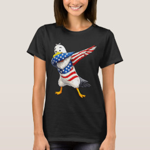 T-shirt Mouette drôle dabant drapeau américain oiseau patr
