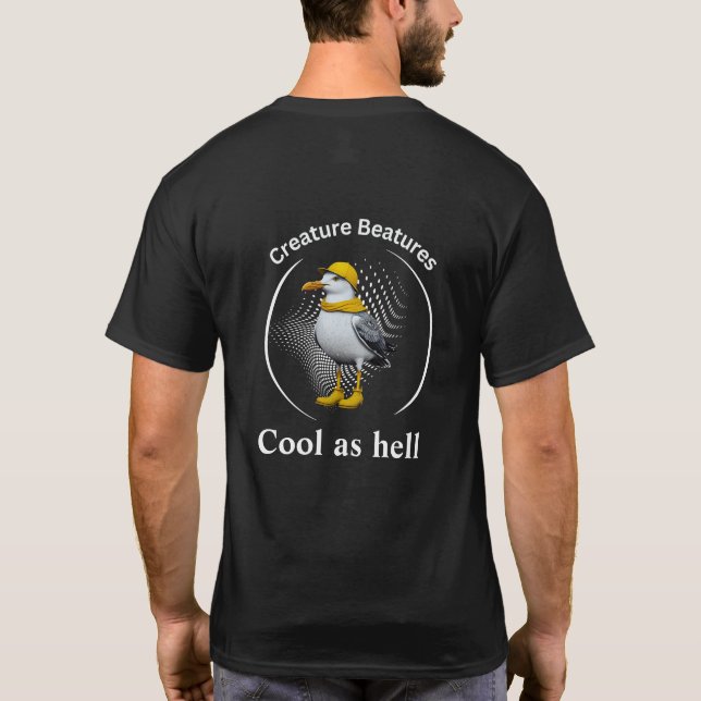 T-shirt Mouette jaune en bottes | Humour de plage côtière (Dos)