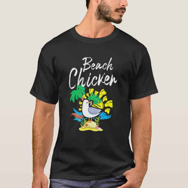 T-shirt Mouette Plage Poulet Animal  1 (Devant)