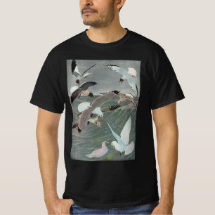 T-shirt Mouettes au-dessus des vagues de l'océan par Louis