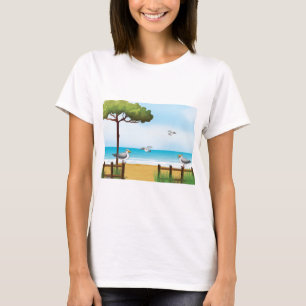 T-shirt Mouettes au sweatshirt des femmes de plage