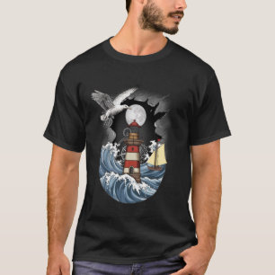 T-shirt Mouettes maritimes marins phare navires boussole