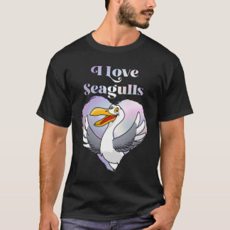 T-shirt Mouettes Oiseaux Amoureux des mouettes J'aime Moue