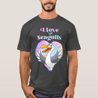 T-shirt Mouettes Oiseaux Amoureux des mouettes J'aime Moue