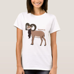 T-shirt Mouflon goat illustration