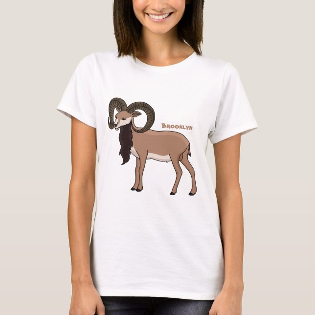 T-shirt Mouflon goat illustration (Devant)