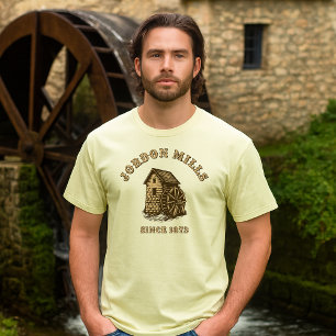 T-shirt Moulin à eau de minoterie Rétro Vintage Gravure su