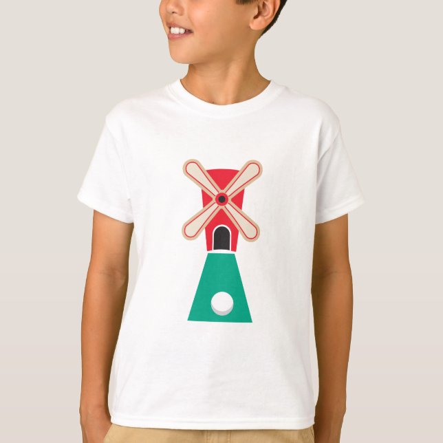 T-shirt moulin à vent de golf miniature (Devant)