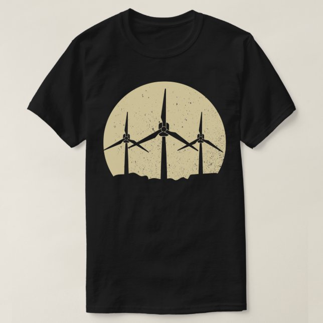 T-shirt moulin à vent de l'environnement technicien de l'é (Design devant)