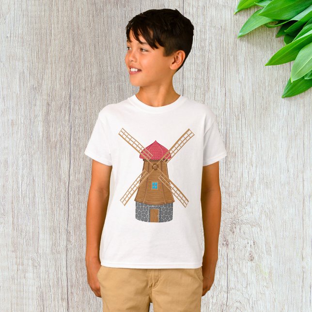 T-shirt Moulin à vent en bois traditionnel rustique (Créateur téléchargé)
