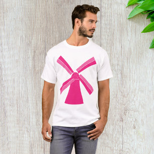 T-shirt Moulin à vent rose