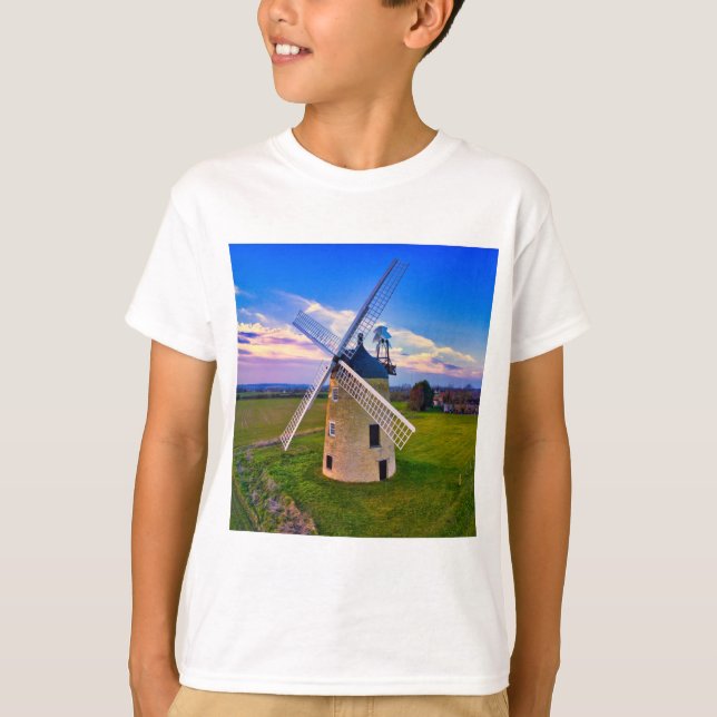 T-shirt Moulin bleu ciel (Devant)