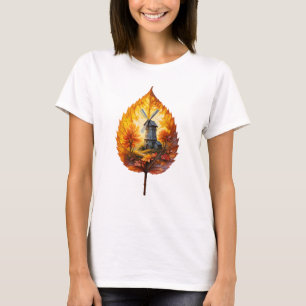 T-shirt Moulin rustique à l'éclat automnal
