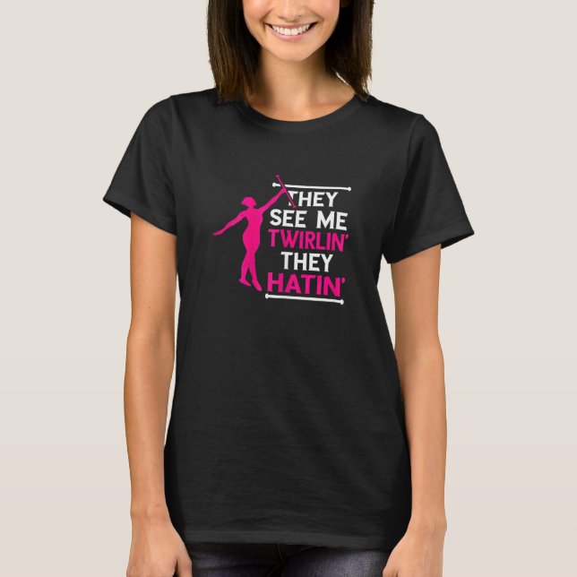 T-shirt Moulinet de Bâton Tournoyant Haïssant Gymnaste de  (Devant)