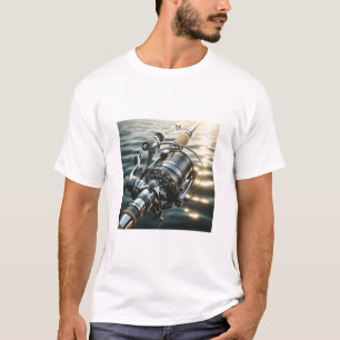 T-shirt Moulinet de pêche classique étincelant sur des hom