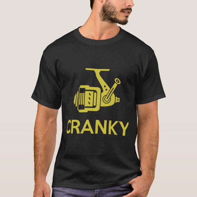 T-shirt Moulinet de pêche drôle CRANKY (Devant)