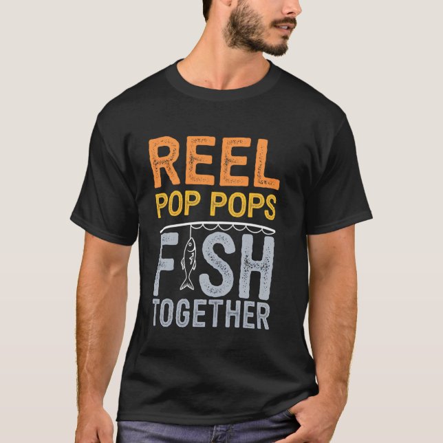 T-shirt Moulinet de pêche Pops Fish Ensemble Drôle Cadeau  (Devant)