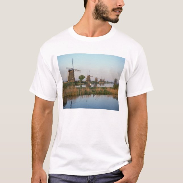 T-shirt Moulins à vent, Kinderdijk, Pays-Bas (Devant)