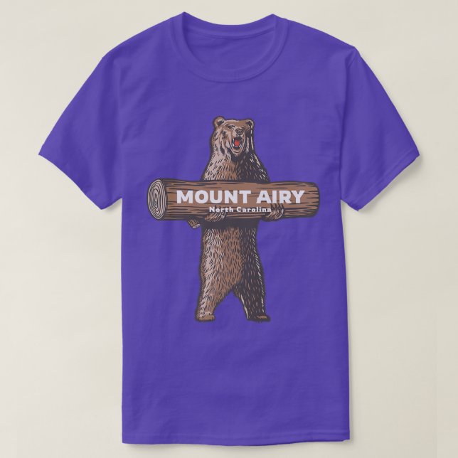 T-shirt Mount Airy North Carolina NC Growling Bear Vacatio (Design devant)