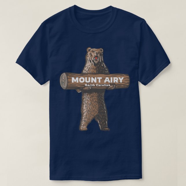 T-shirt Mount Airy North Carolina NC Growling Bear Vacatio (Design devant)