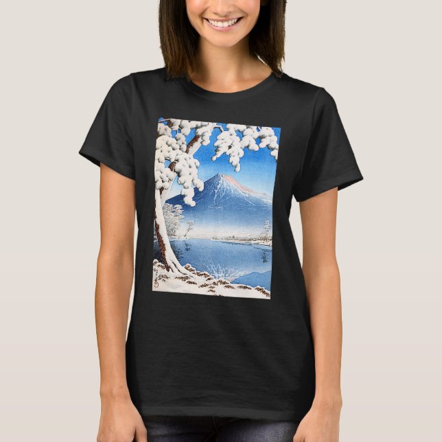 T-shirt Mount Fuji Snow Winter landscape Japan Japanese Ka (Devant)