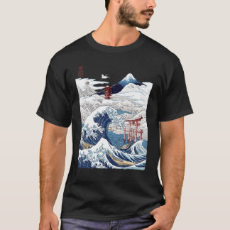 T-shirt Mount Fuji The Great Wave Japanese Tsunami Kanagaw