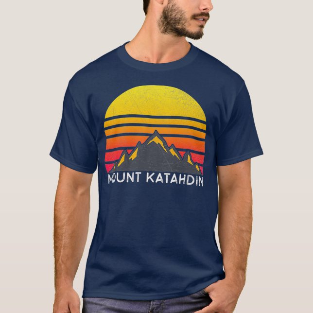 T-shirt Mount Katahdin Maine Sunset Hiking Mountain T (Devant)