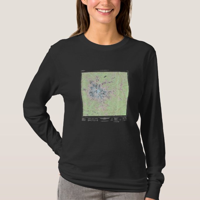 T-shirt Mount Rainier National Park Topographic Map Premiu (Devant)
