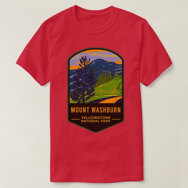 T-shirt Mount Washburn Yellowstone National Park (Design devant)
