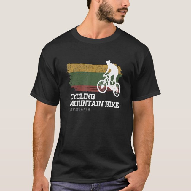 T-shirt Mountain Bike Lituanie Mtb Downhill Biker Biker (Devant)