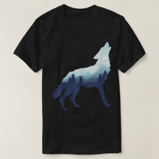 T-shirt Mountain Forest Wolf Silhouette