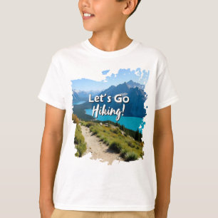 T-shirt Mountain Lake Let's Go Randonnée