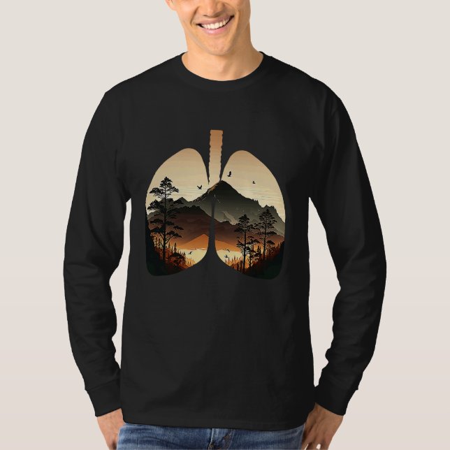 T-shirt Mountain Landscapes sunsets and lakes climber moun (Devant)