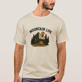 T-shirt Mountain Life | Simple Outdoors Camping Design