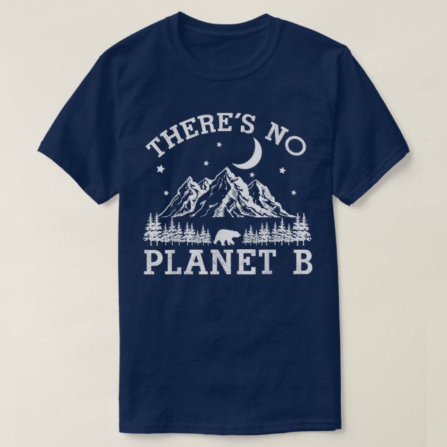 T-shirt Mountain Night Forest Il n'y a pas de planète B Ea (Design devant)
