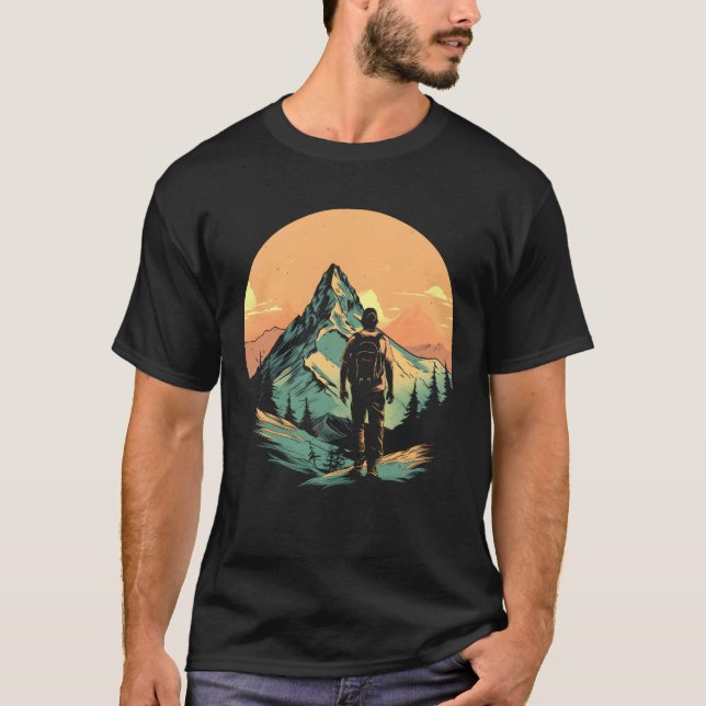 T-shirt Mountain Randonnée Adventure Sunset (Devant)